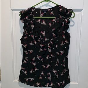 Bird print Banana Republic Sleeveless Top